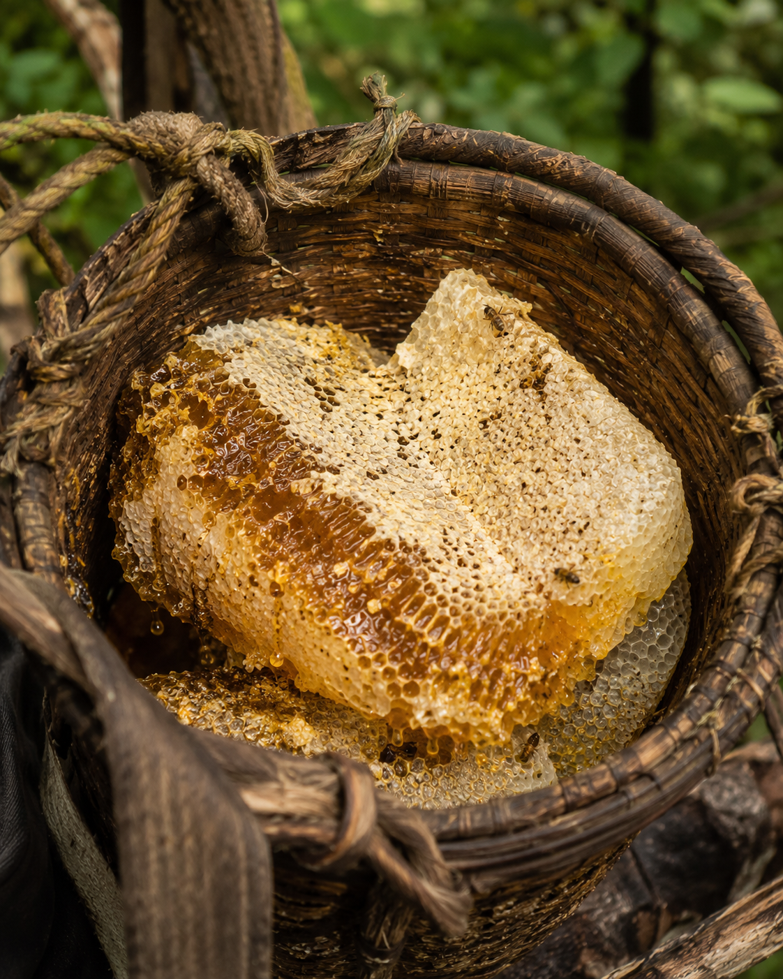 Freshly harvested honeycomb
